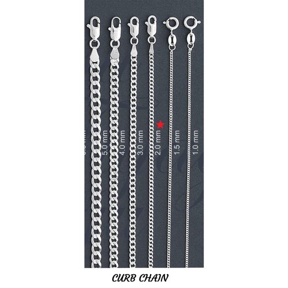 925 Sterling Silver Chain Italy, Rope, Snake, Figaro, Box, Cuban Curb, Paperclip - Picture 5 of 10